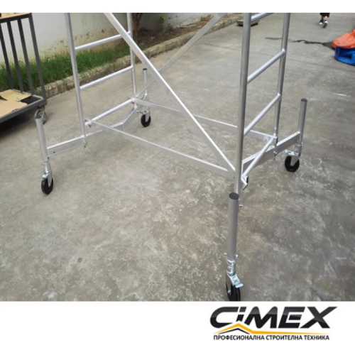 Andamio de aluminio / tipo torre / con ruedas, 8 m