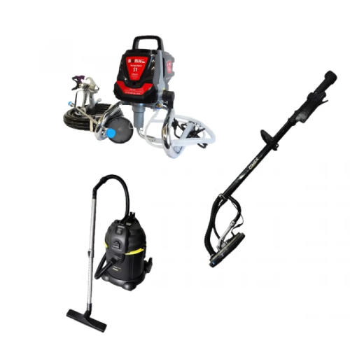 ¡PAQUETE PROMOCIONAL! Jirafa para paredes y techos DWS220 + Aspiradora VAC30L + Máquina de pintura sin aire STAHL Easy Paint S1
