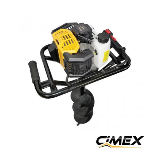 Barrena de tierra a gasolina CIMEX EA200, 52 cm³, 2,2 CV + 2 brocas (100 mm, 200 mm)
