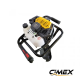 Barrena de tierra a gasolina CIMEX EA200, 52 cm³, 2,2 CV + 2 brocas (100 mm, 200 mm)
