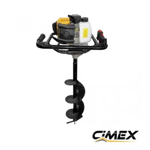 Barrena de tierra a gasolina CIMEX EA200, 52 cm³, 2,2 CV + 2 brocas (100 mm, 200 mm)