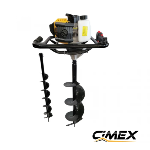 Barrena de tierra a gasolina CIMEX EA200, 52 cm³, 2,2 CV + 2 brocas (100 mm, 200 mm)