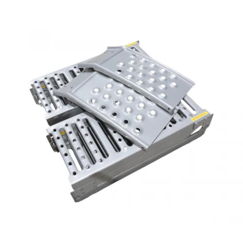 Rampa de acero triple plegable STAHL para ATV, cortacéspedes – Juego de 2, 200 x 25 cm / 450 kg