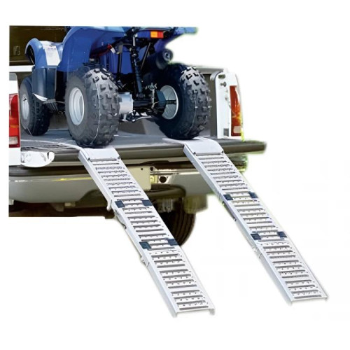Rampa de acero triple plegable STAHL para ATV, cortacéspedes – Juego de 2, 200 x 25 cm / 450 kg