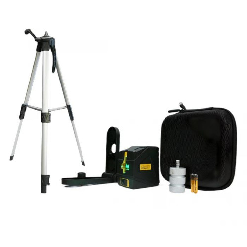 ¡PAQUETE PROMOCIONAL! Nivel láser lineal con haz verde + Adaptador + Trípode para instrumentos de medición